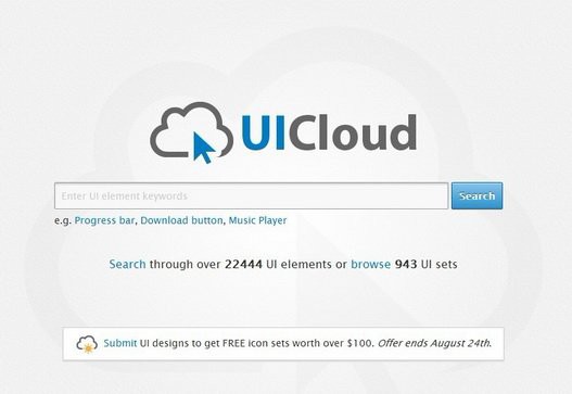 網站設計師常用的搜索UI的網站 ui-cloud 網站截圖