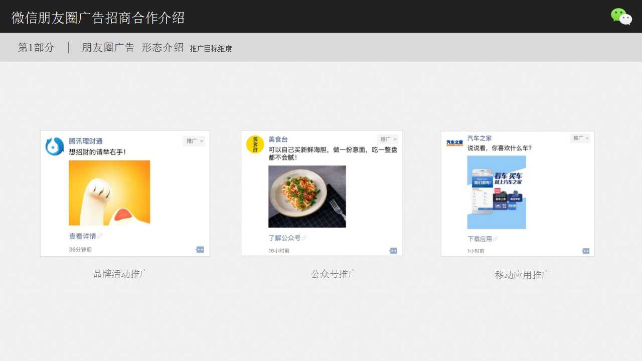 朋友圈廣告 形態介紹 素材維度