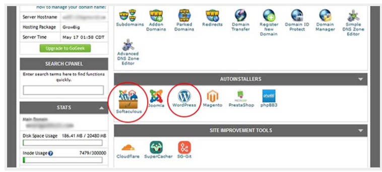 在虛擬主機(jī)面板中找到WordPress安裝 在虛擬主機(jī)面板中找到WordPress安裝